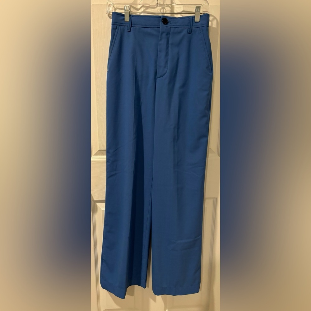 Zara Wide Leg Trousers in Bright Blue